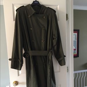Burberry Olive Green Trench Coat 44 Tall